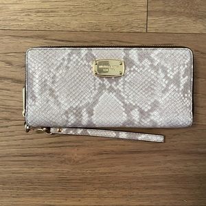 Michael Kors Snake Print Zip Wallet Clutch